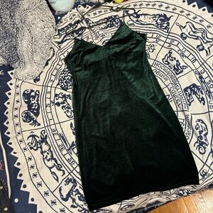Emerald Green Velvet Slip Dress